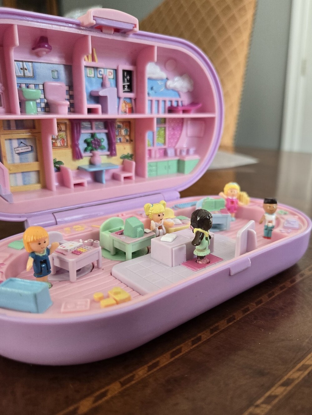 📚 VTG Bluebird 1992 Polly Pocket "Stampin' School" EUC 100% COMPLETE 👩🏫🏫